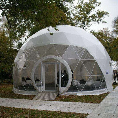 屋外のホテル ドアのドームのキャンプ テントのドーム党テントが付いているキャンプ ポリ塩化ビニール10mの測地線ドームのテント