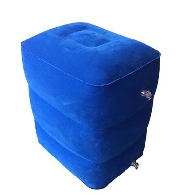青い携帯用膨脹可能な足台の枕ポリ塩化ビニールおよびフィートのクッションを群がらせること